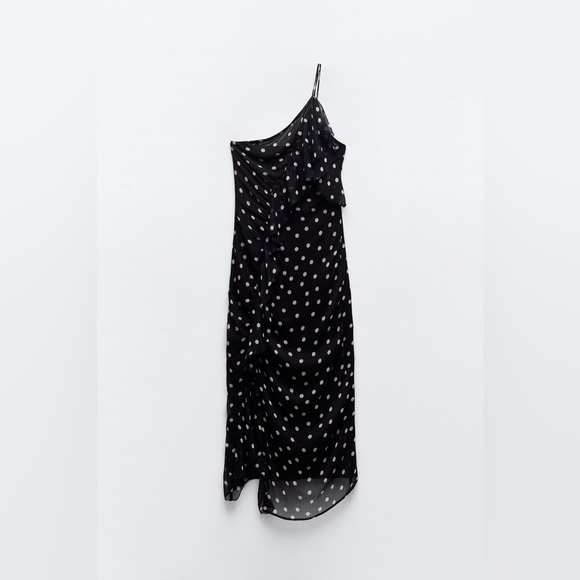 Zara Polka Dot Dress with Ruffles L - Picture 4 of 5